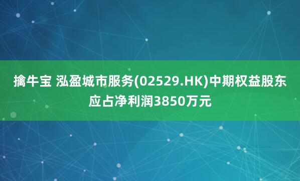 擒牛宝 泓盈城市服务(02529.HK)中期权益股东应占净利润3850万元